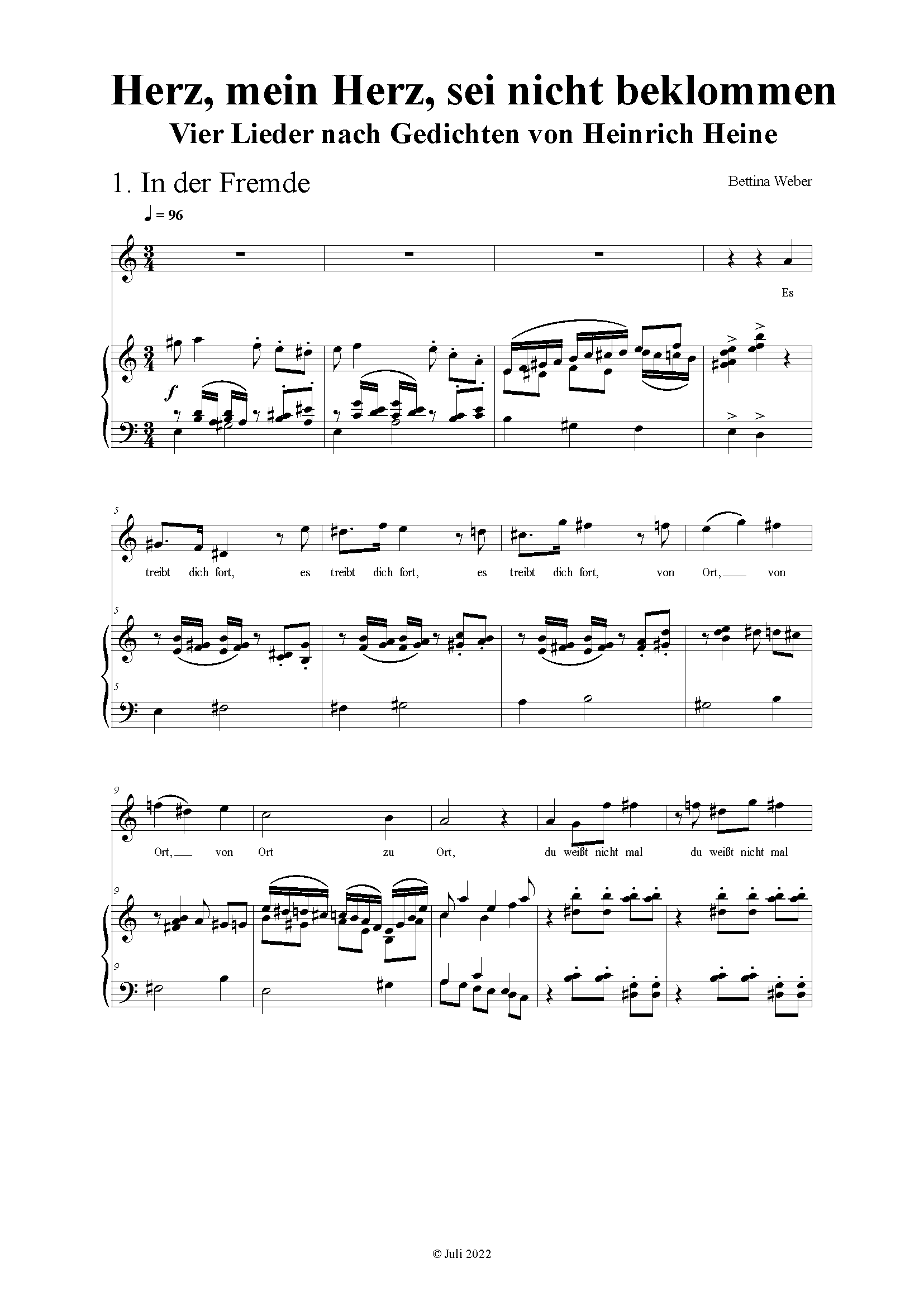 Notenbeispiel Heine-Lieder
