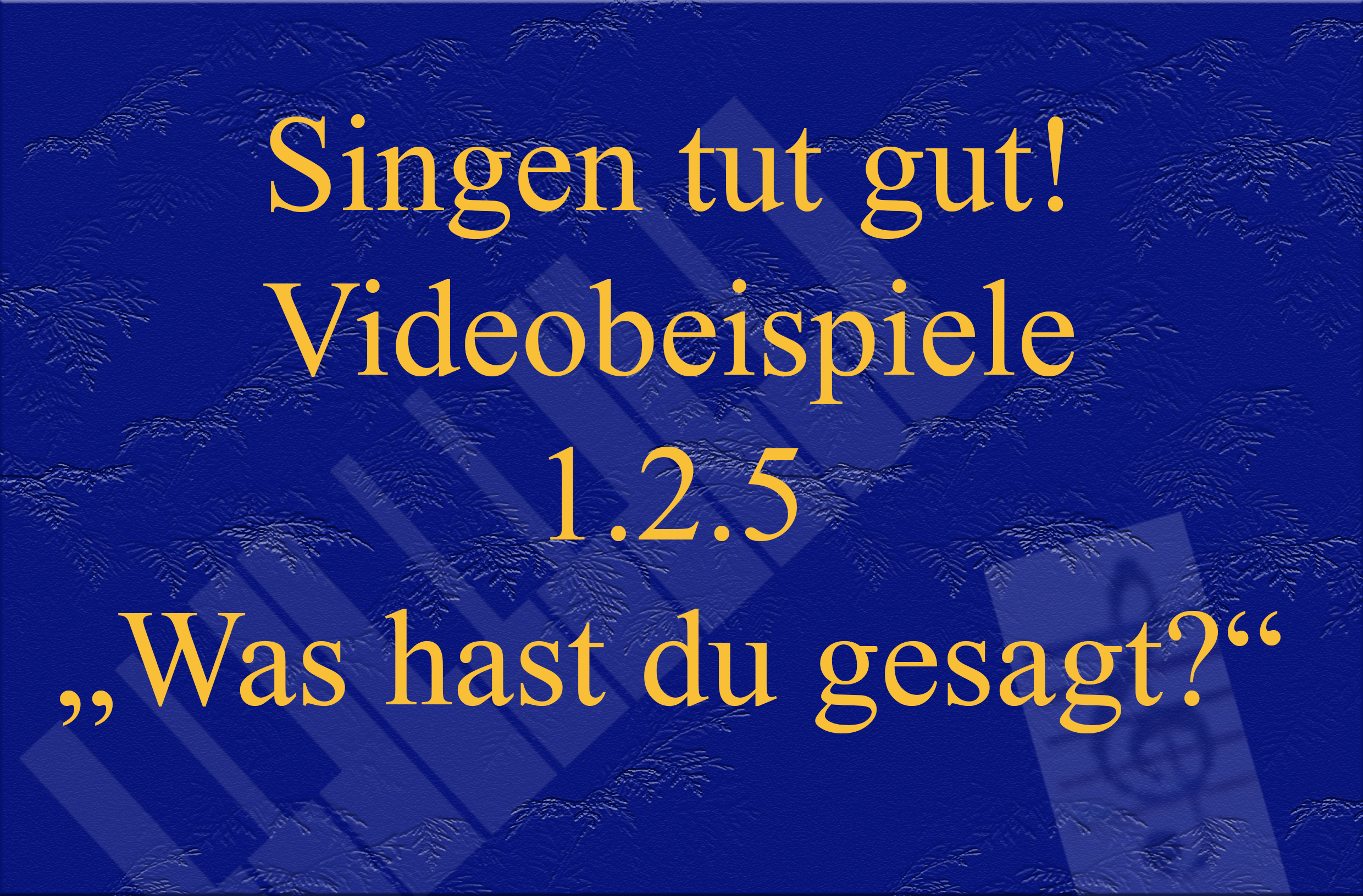 Videobeispiel 1.2.5